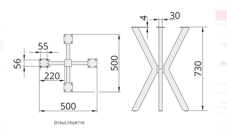 Furniture leg DN-978D 
