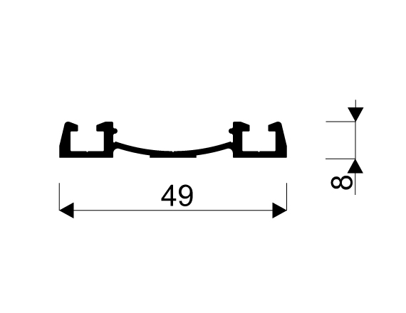 Bottom track Elegant Decor 2.35 m 
